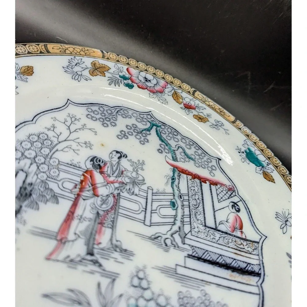 Antique Bates Walker & Co Polychrome Oriental 10.25